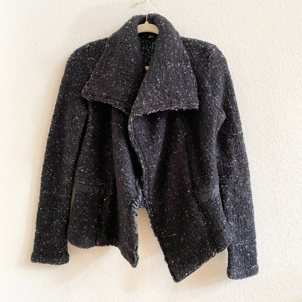 Ann Taylor Black Flecked Knit Open Blazer - Picture 5 of 12